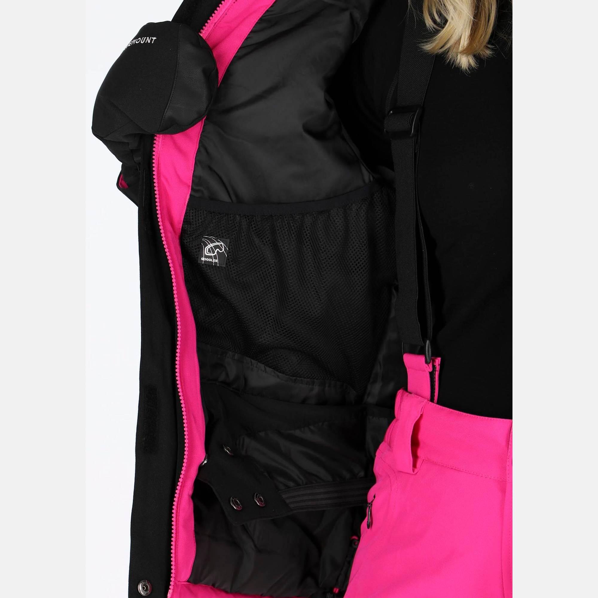 BenBoy dames ski-jas Waterdichte winterjas Winddicht Warm gevoerd Ademend Wandeljas Ritsen Fleece softshell jas met capuchon Outdoorjas CFY813W-Black2-S
