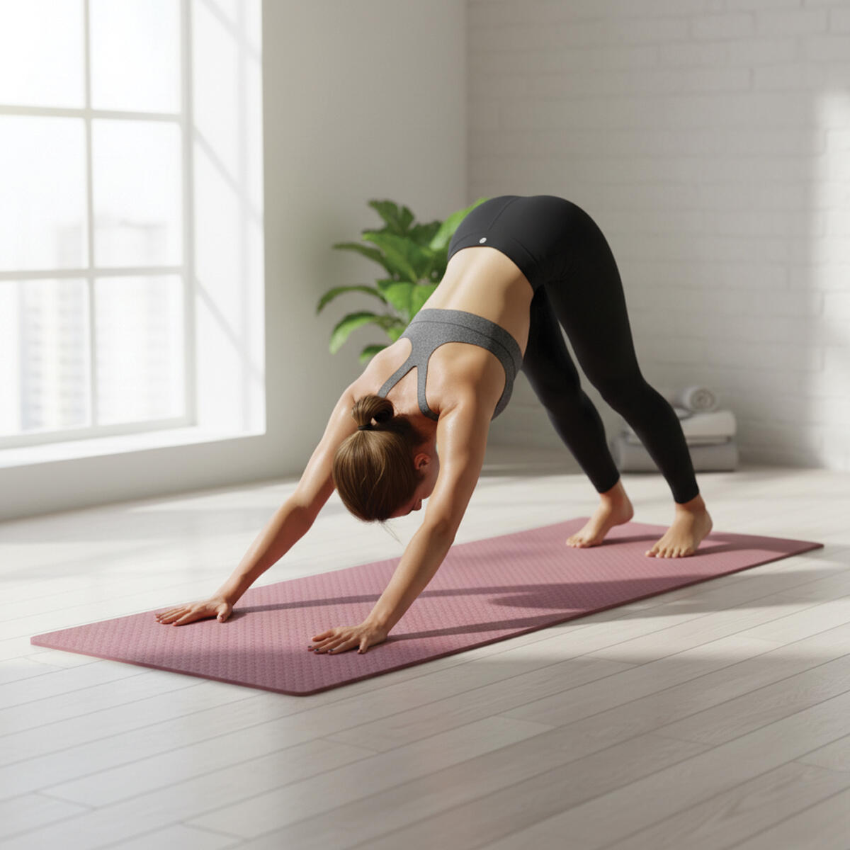 Tapis antidérapant yoga fitness 180x60x0.8cm JustFit 5/5