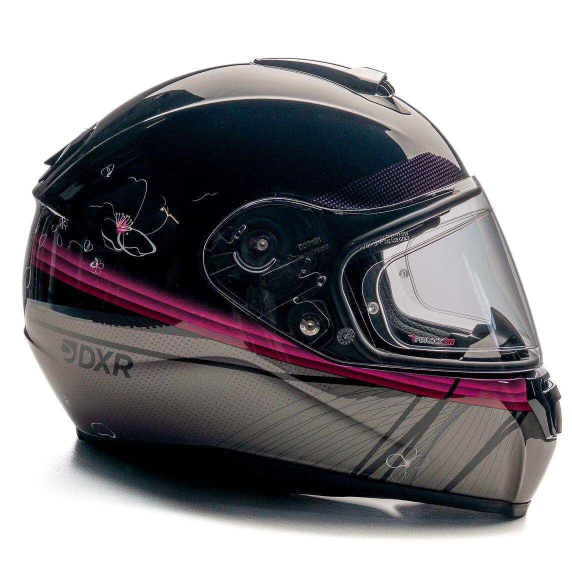 MOTOBLOUZ Casque Intégral OPTIMUS CHERRY-BLOSSOM Black/Pink Shiny | ECE 22.06 5/7
