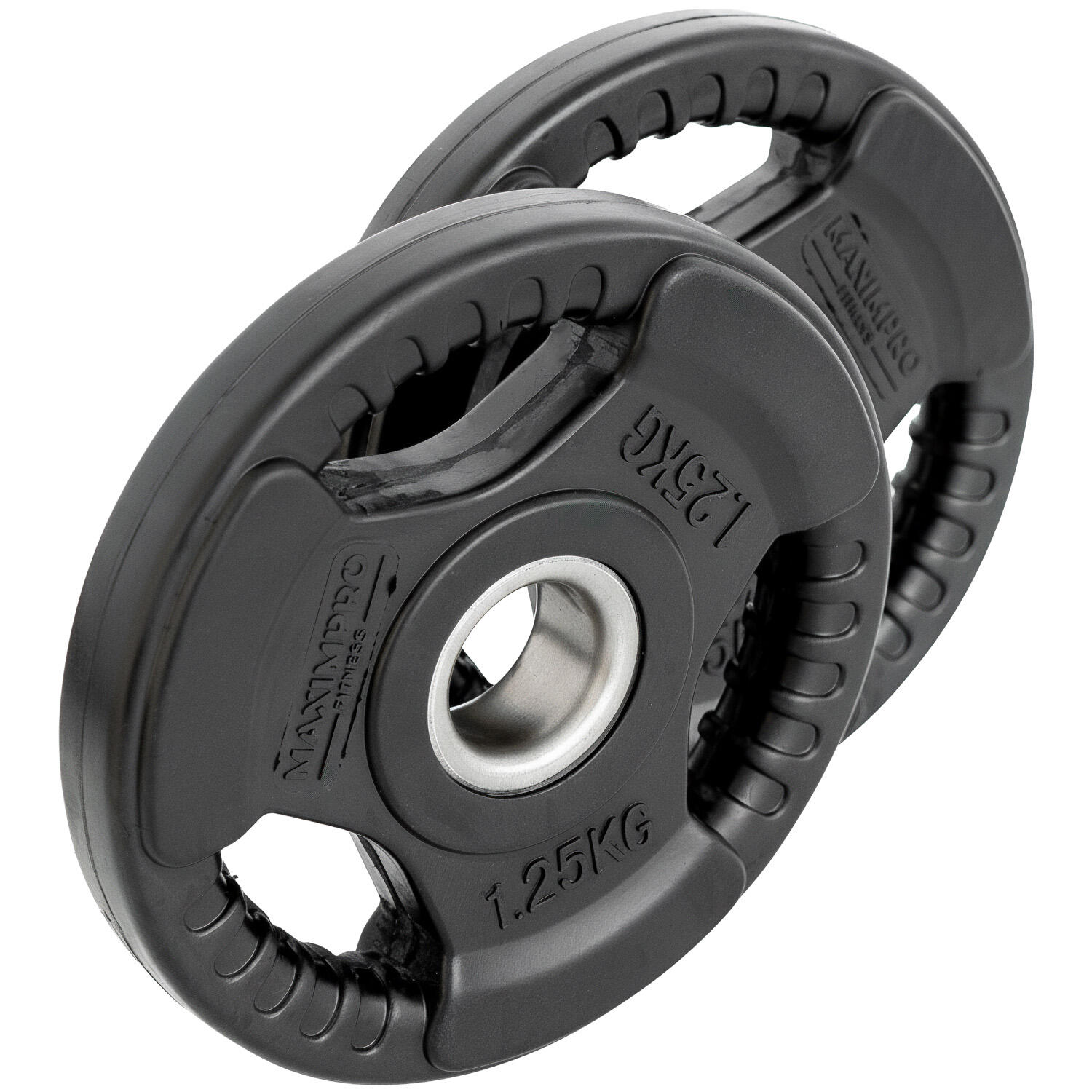 Set 2 Discos Caucho Maximpro Masos C/Agarre 1'25kg 3/4