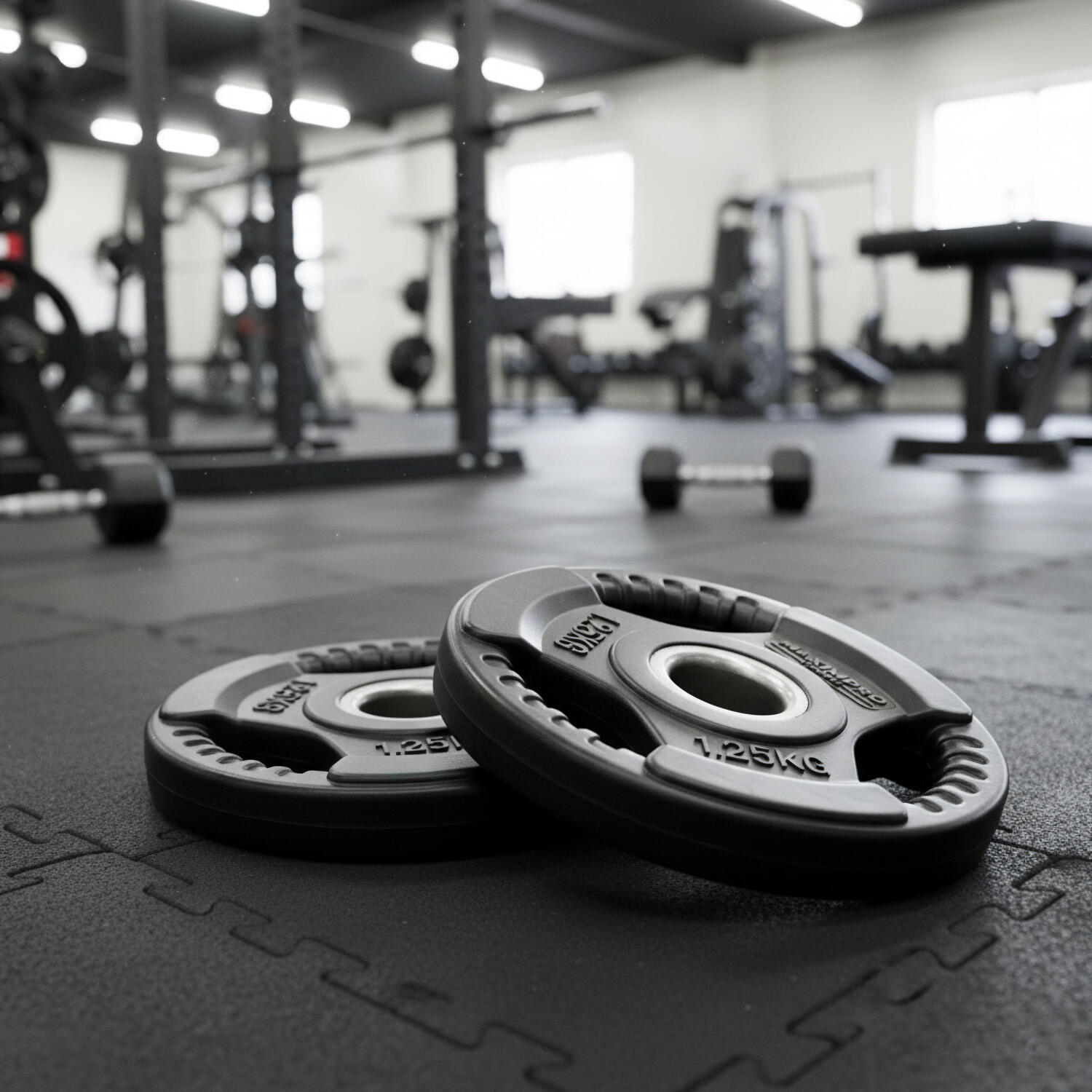 Set 2 Discos Caucho Maximpro Masos C/Agarre 1'25kg 2/4