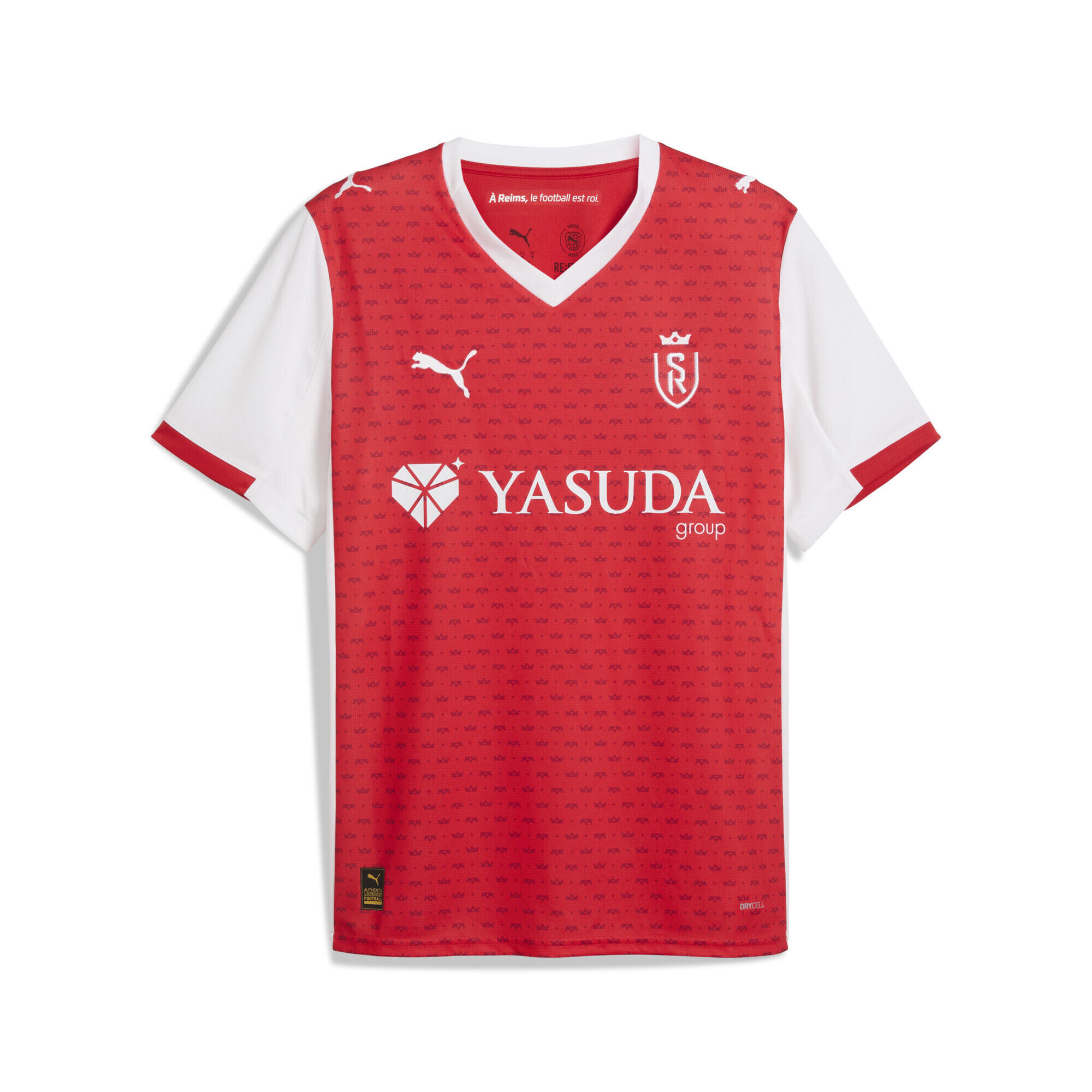 Puma - Maillot Home 25/26 Stade De Reims Homme Puma - Maillot Manches Courtes - Blanc|rouge - Decathlon