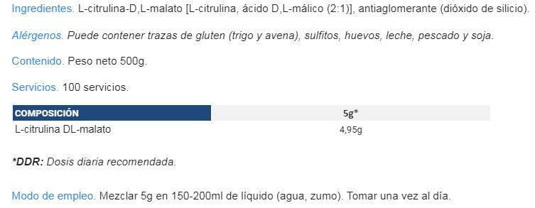 L-Citrulline Malaat - 500 g Quamtrax 2/3