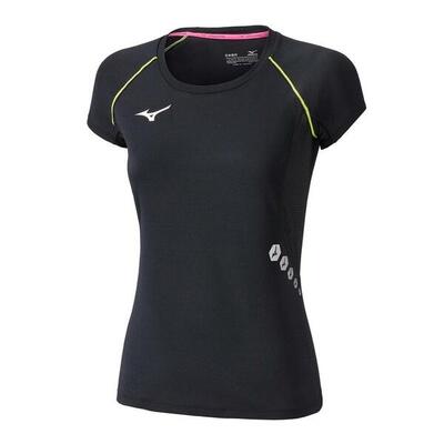 T-shirt Nera Mizuno da Donna