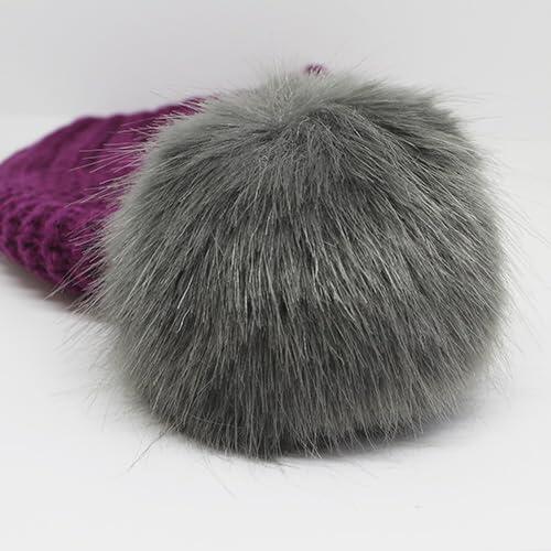 Bonnet à pompon - Unisexe - Taille unique - Fabriqué dans l'UE (Bordeaux) 3/3