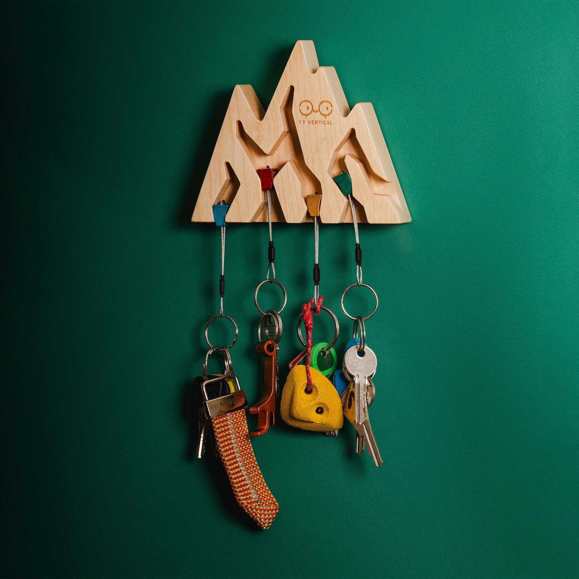 Wand-sleutelhouder Key Holder Mountain – kliminspiratie decor in esdoornhout 5/7
