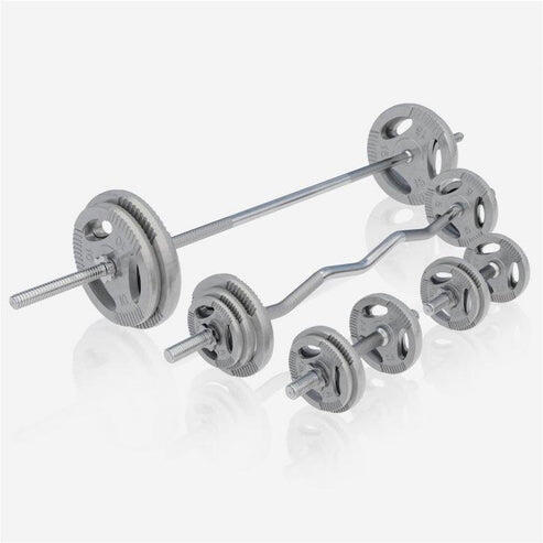 Banc de musculation universel GS005 + set d´haltères de 108 KG dotés de poids en 3/7