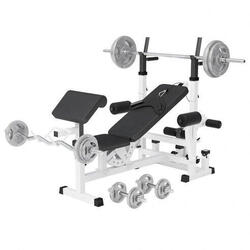 Banc de musculation universel GS005 + set d´haltères de 108 KG dotés de poids en