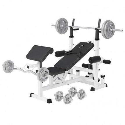 Banc de musculation universel GS005 + set d´haltères de 108 KG dotés de poids en