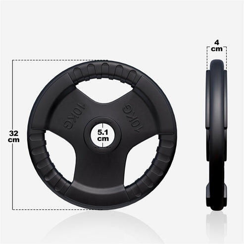 DISQUE DE MUSCULATION OLYMPIQUE CAOUTCHOUC GRIP 51MM | AU CHOIX DE 1,25KG À 25KG 2/7