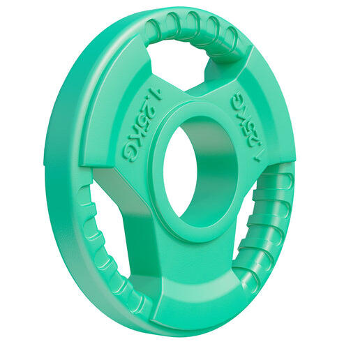 Gorilla Sports - Disque De Musculation Olympique Caoutchouc Grip 51mm | Au Choix De 1,25kg À 25kg - Disque Bumper Haltérophilie - Vert - 1,25 Kg - Decathlon