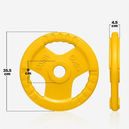 DISQUE DE MUSCULATION OLYMPIQUE CAOUTCHOUC GRIP 51MM | AU CHOIX DE 1,25KG À 25KG 2/7
