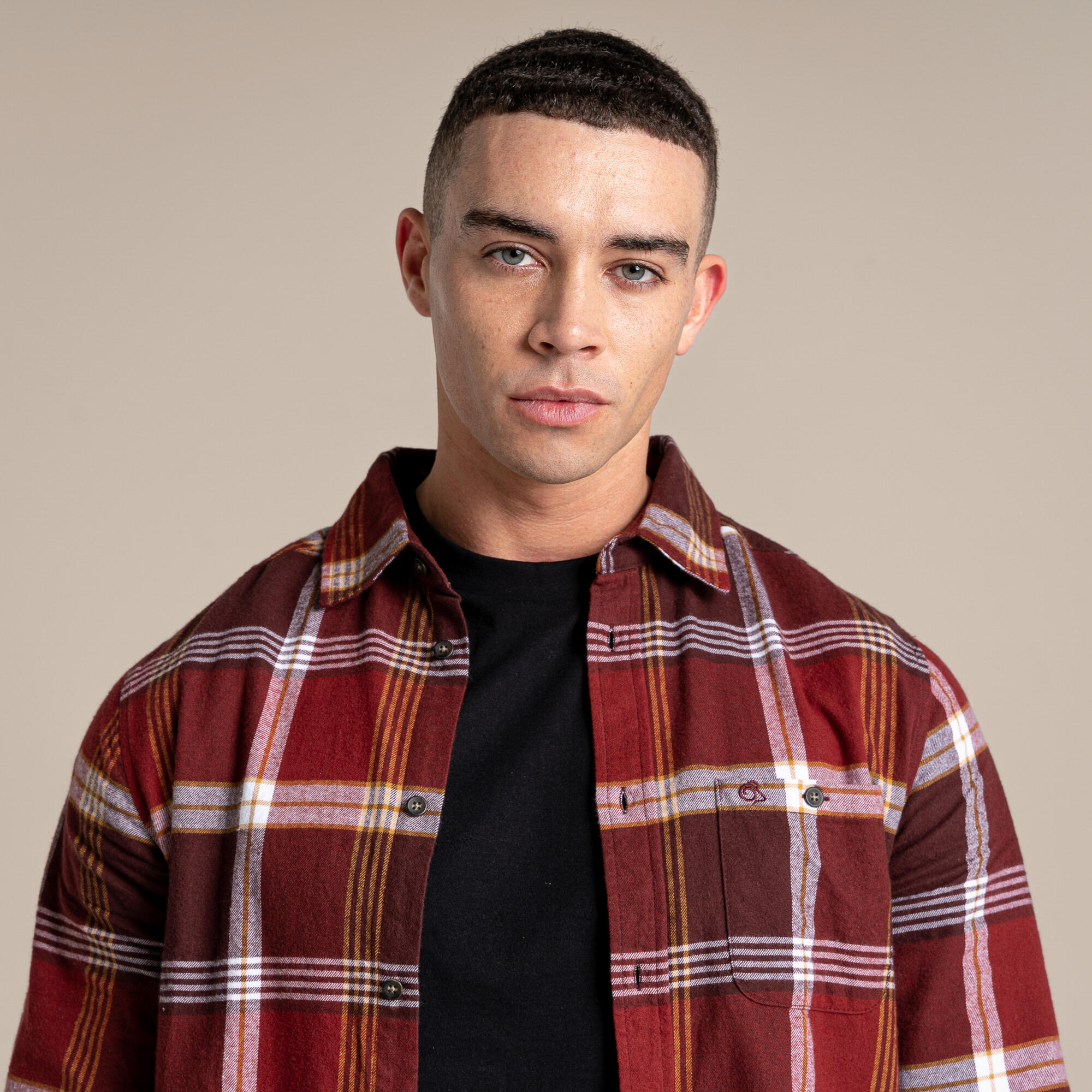 Craghoppers Thornhill Camicia uomo manica lunga cotone garzato a quadri 4/7