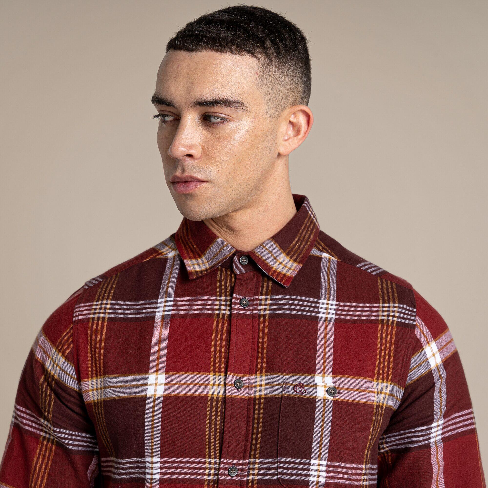 Craghoppers Thornhill Camicia uomo manica lunga cotone garzato a quadri 6/7