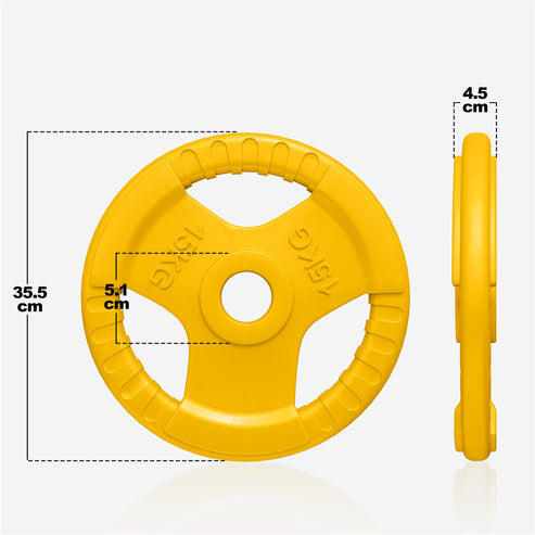 DISQUE DE MUSCULATION OLYMPIQUE CAOUTCHOUC GRIP 51MM | AU CHOIX DE 1,25KG À 25KG 2/5