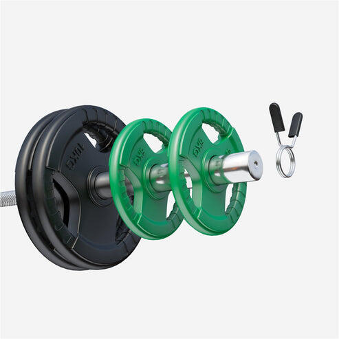 4 POIDS EN CAOUTCHOUC | DIAMETRE 51 MM | MUSCULATION | LOT DE 2x5 KG et 2x10 KG 4/6