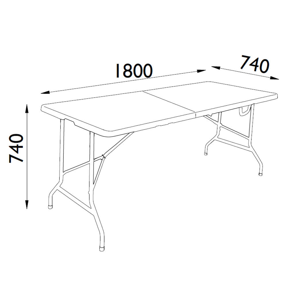 Table de camping pliante 180 x 74 cm 6/6
