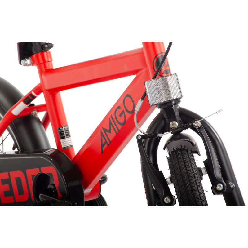 AMIGO Vélo garçon Speeder 16 Pouces Garçon Frein à rétropédalage Rouge/Noir