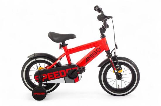 AMIGO Kinderfahrräder Jungen Speeder 12 Zoll Jungen Rücktrittbremse Rot/Schwarz