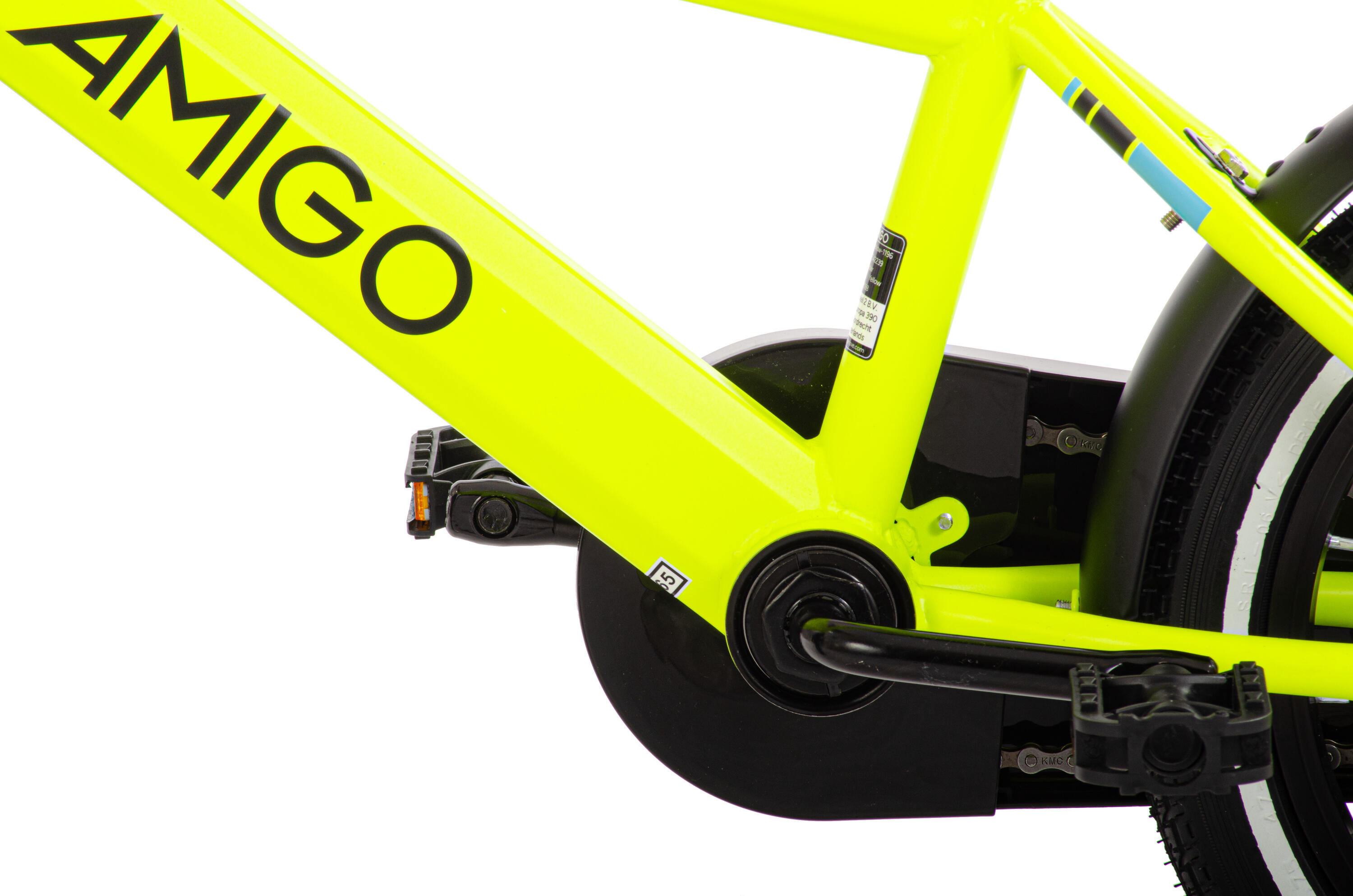 AMIGO Vélo garçon Speeder 12 Pouces Garçon Frein à rétropédalage Jaune/Noir 7/7