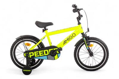 Amigo jongensfiets speeder 12 inch jongens terugtraprem geel/zwart