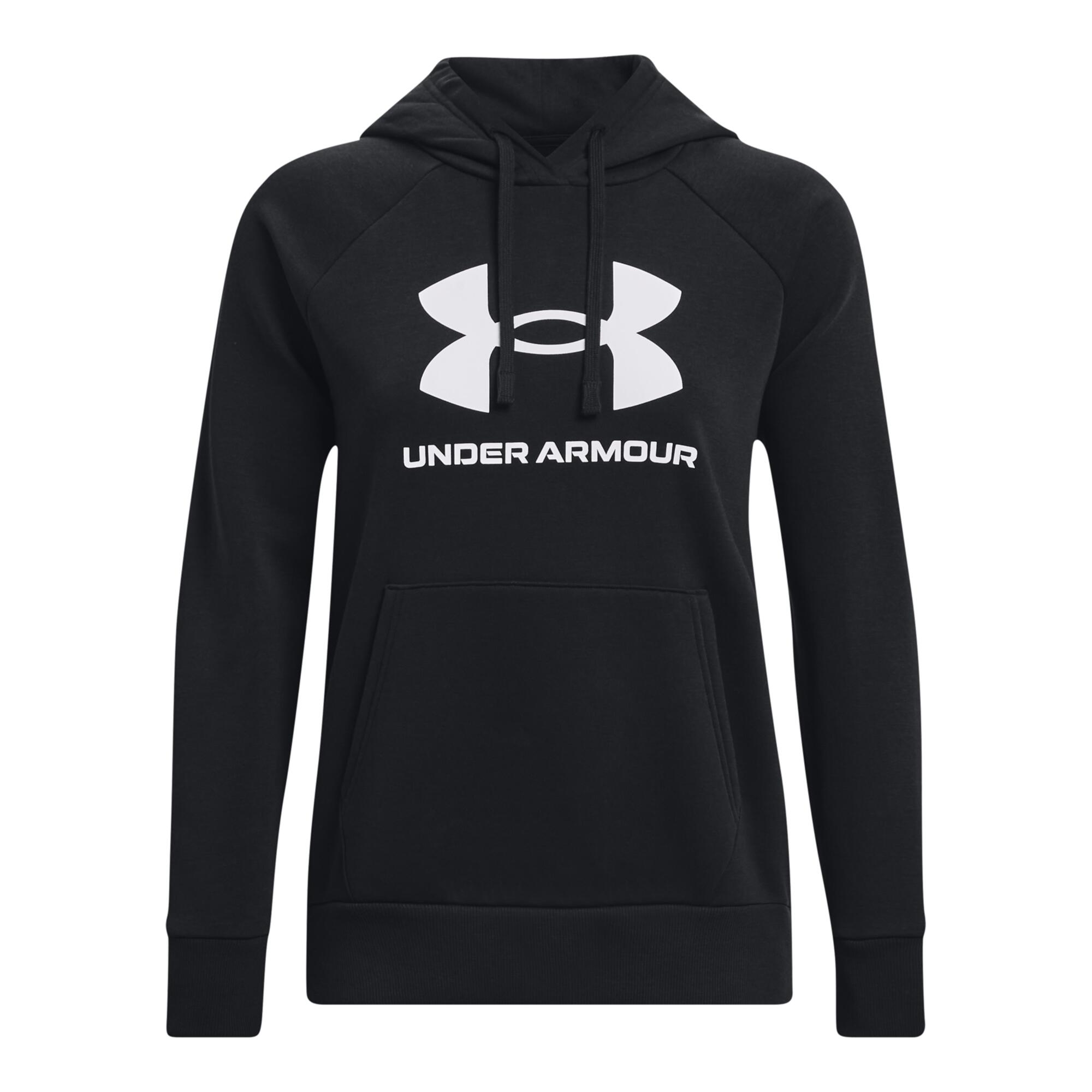 Under Armour - Sweatshirt À Capuche Femme Under Armour Rival Fleece Big Logo - Pull - Blanc|noir - 48 Xl - Decathlon