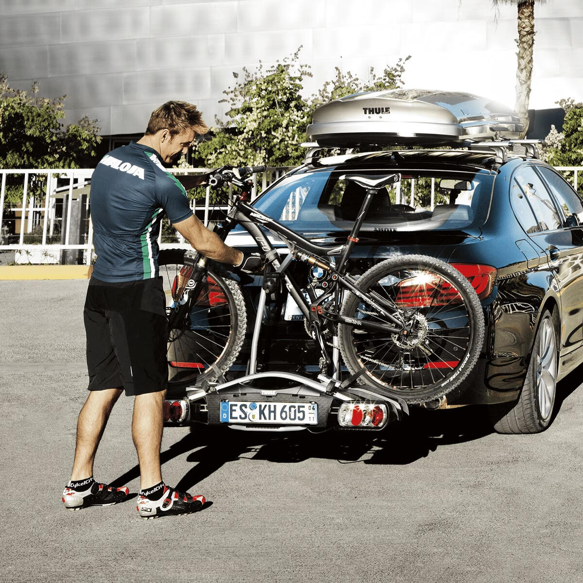 Porte-vélo attache remorque pour 3 vélos 13 pin Thule Euroway G2 4/7