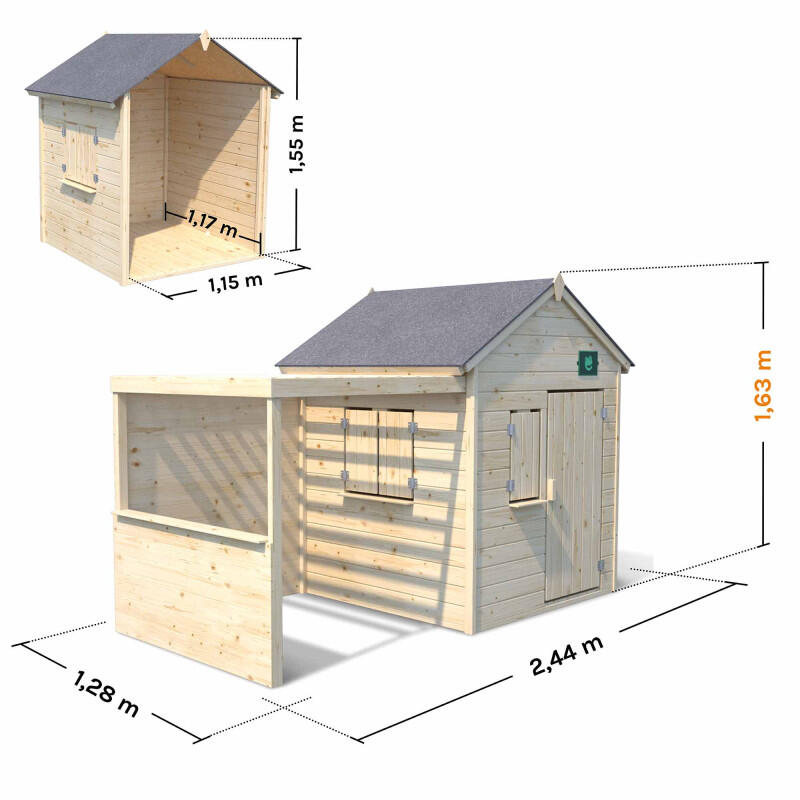 Cabane en bois enfant avec pergola ALPAGA 5/5