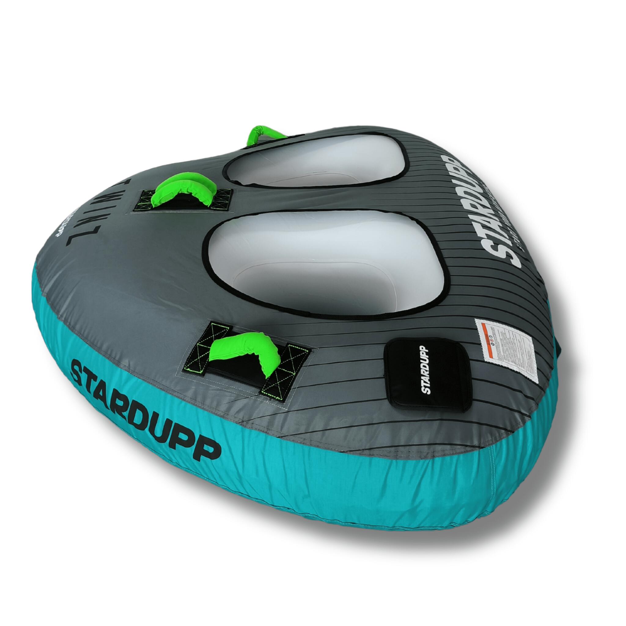 Funtube Stardupp Twinz 2 personnes PVC bleu/gris 6/8