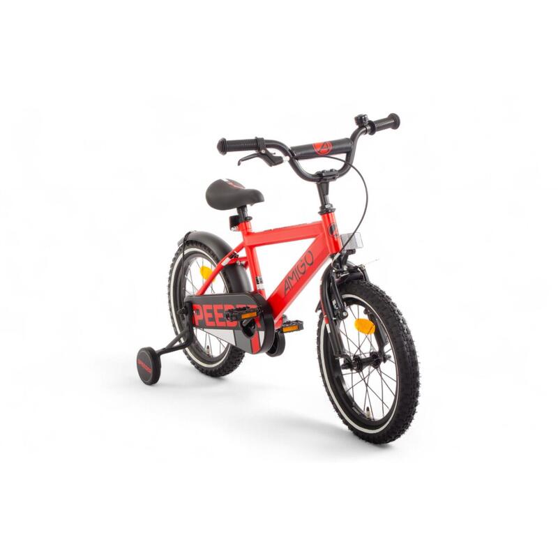 AMIGO Vélo garçon Speeder 16 Pouces Garçon Frein à rétropédalage Rouge/Noir