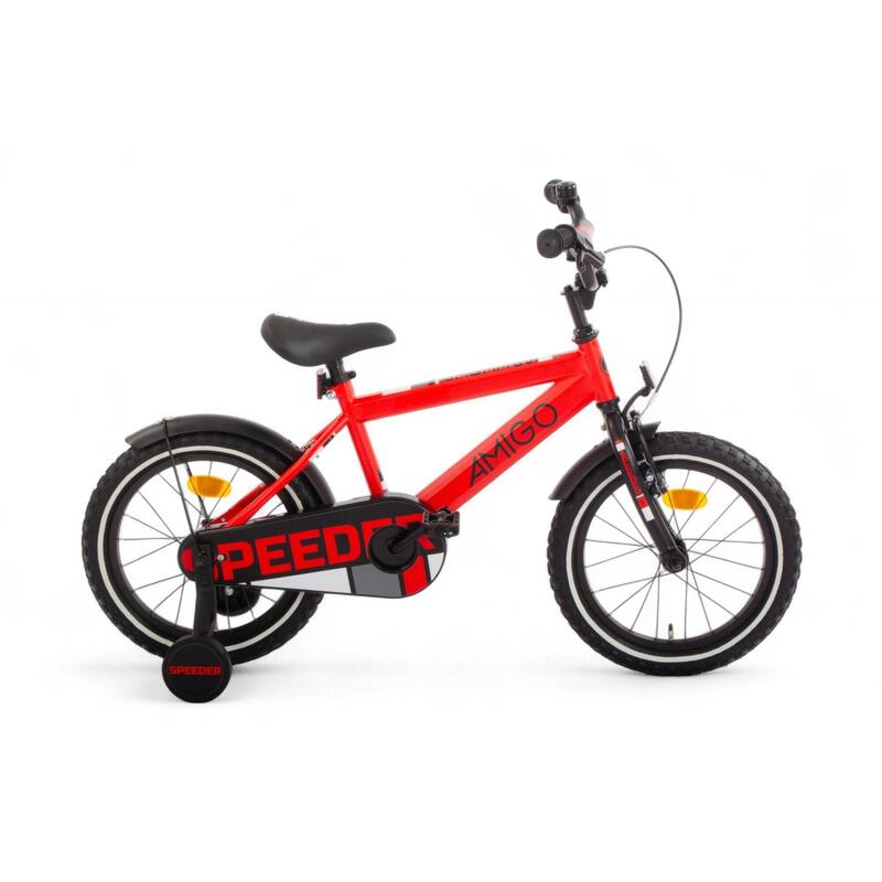 AMIGO Vélo garçon Speeder 16 Pouces Garçon Frein à rétropédalage Rouge/Noir