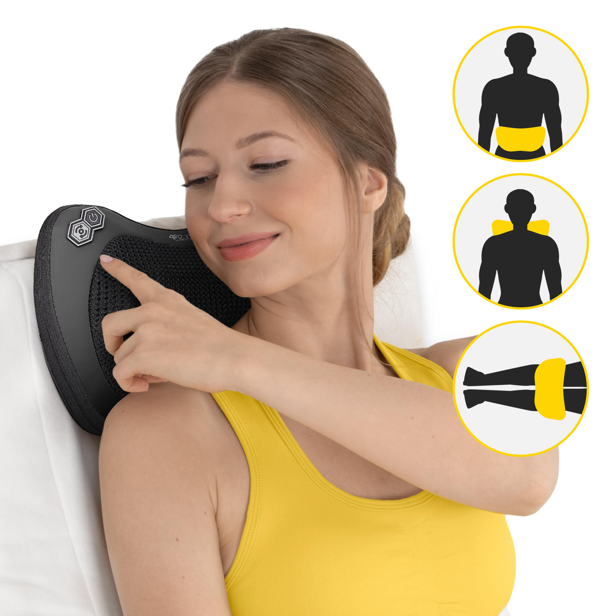 Masážní polštář na krk, šíje a ramena shiatsu PRO+ 4FIZJO 4/7