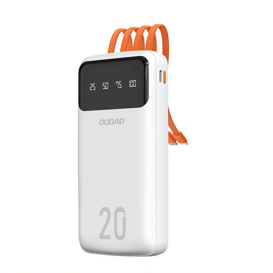 Powerbank Dudao k6pro+ 20000mAh z 3 wbudowanymi kablami