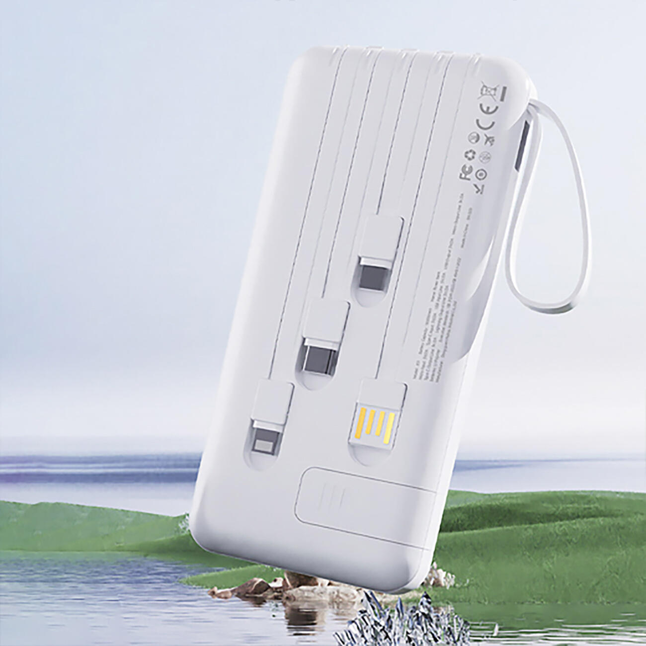 Power bank K11 Pro da 20000 mAh con cavi integrati 3/5
