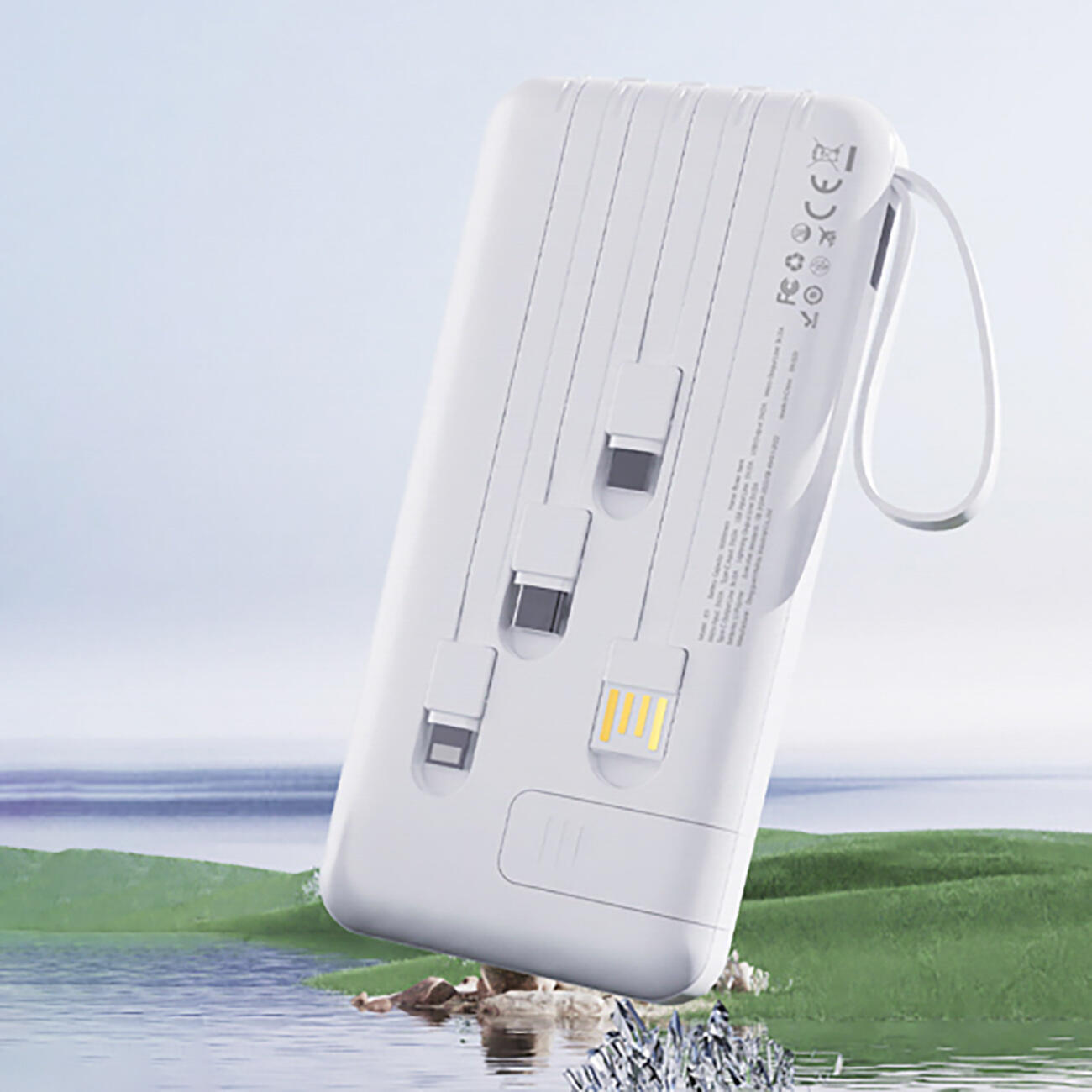 Powerbank Dudao k11 10000mAh z wbudowanymi kablami 3/4