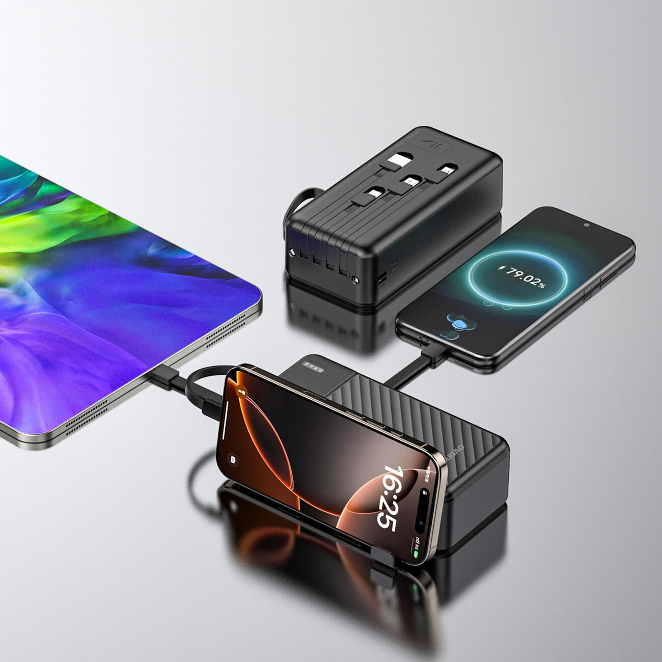 Powerbank K11 Max 30000mAh mit integrierten Kabeln 3/7
