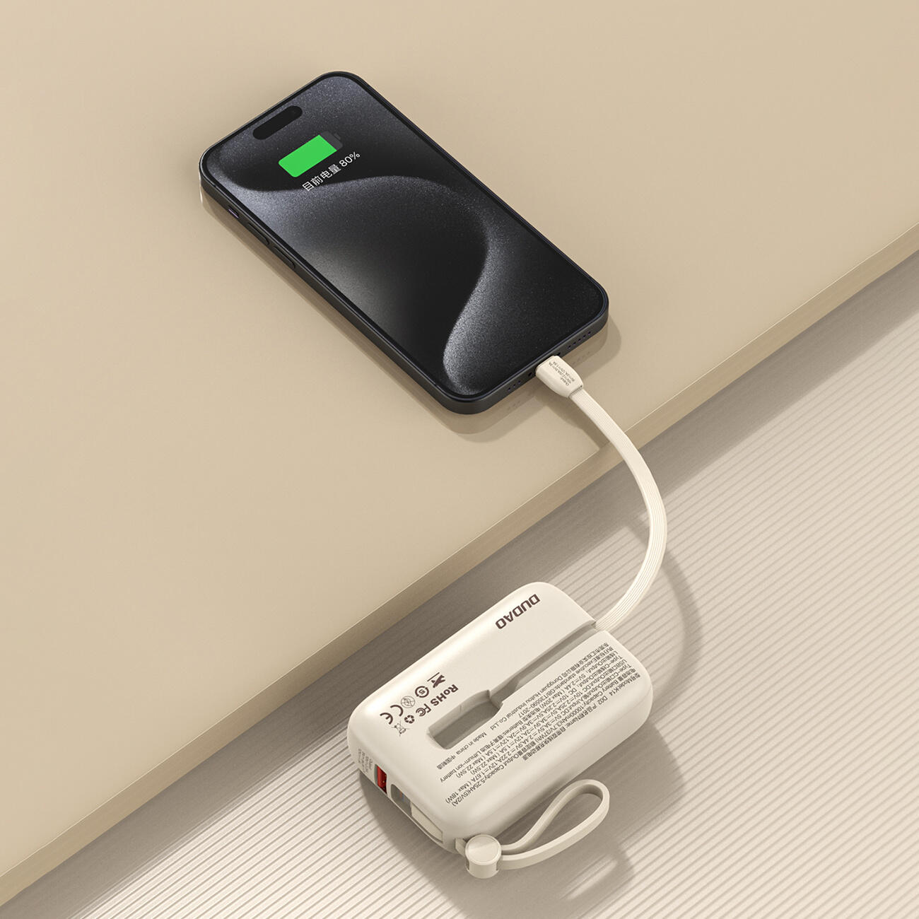 Powerbank Dudao k14 10000mAh z kablami usb-c / lightning 3/7