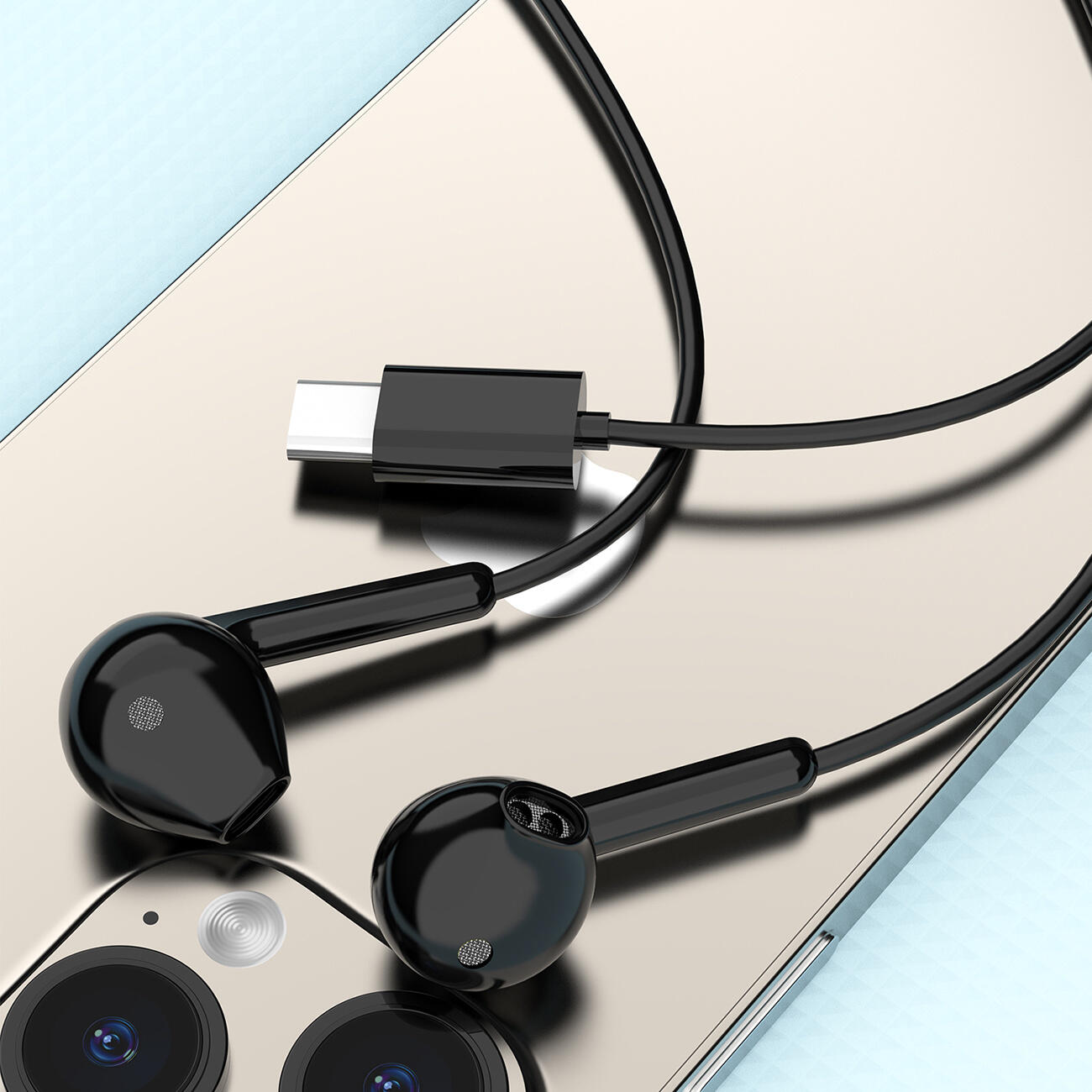 Słuchawki Dudao x3c douszne przewodowe usb-c 1.2m - czarne 3/5