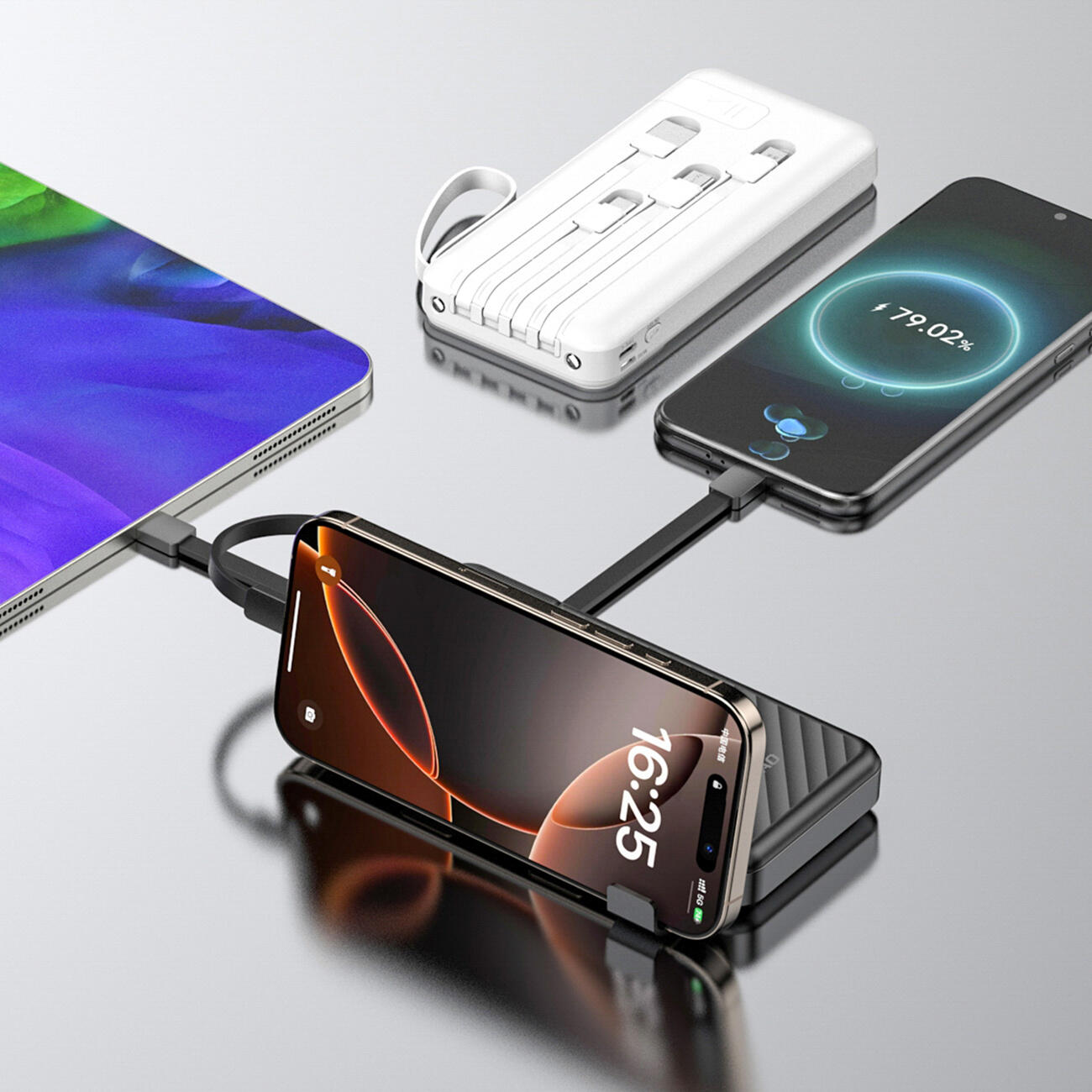 Powerbank Dudao k11 10000mAh z wbudowanymi kablami 2/4
