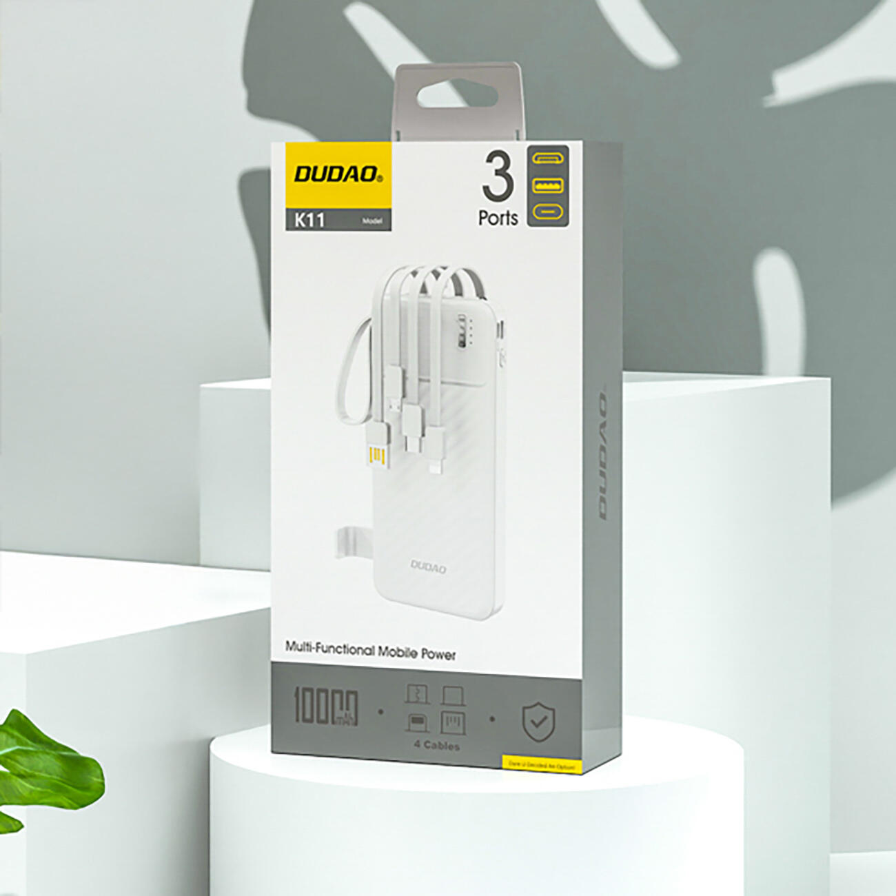 Powerbank Dudao k11 10000mAh z wbudowanymi kablami 4/4