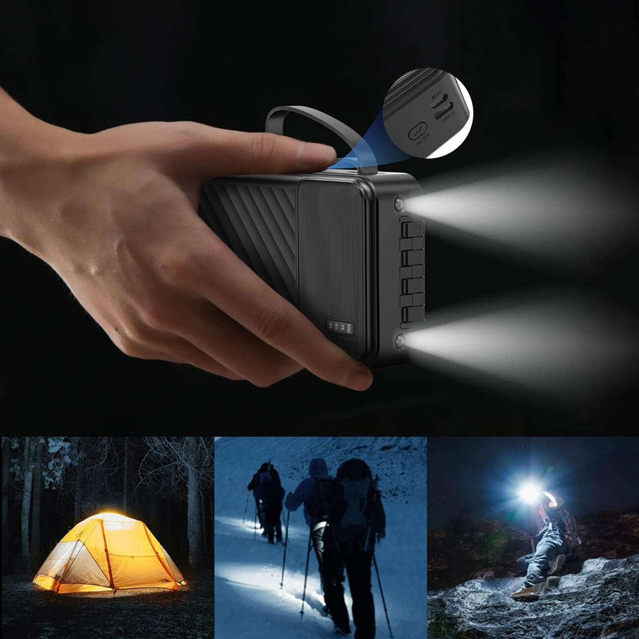 Power bank K11 Pro da 20000 mAh con cavi integrati 5/5