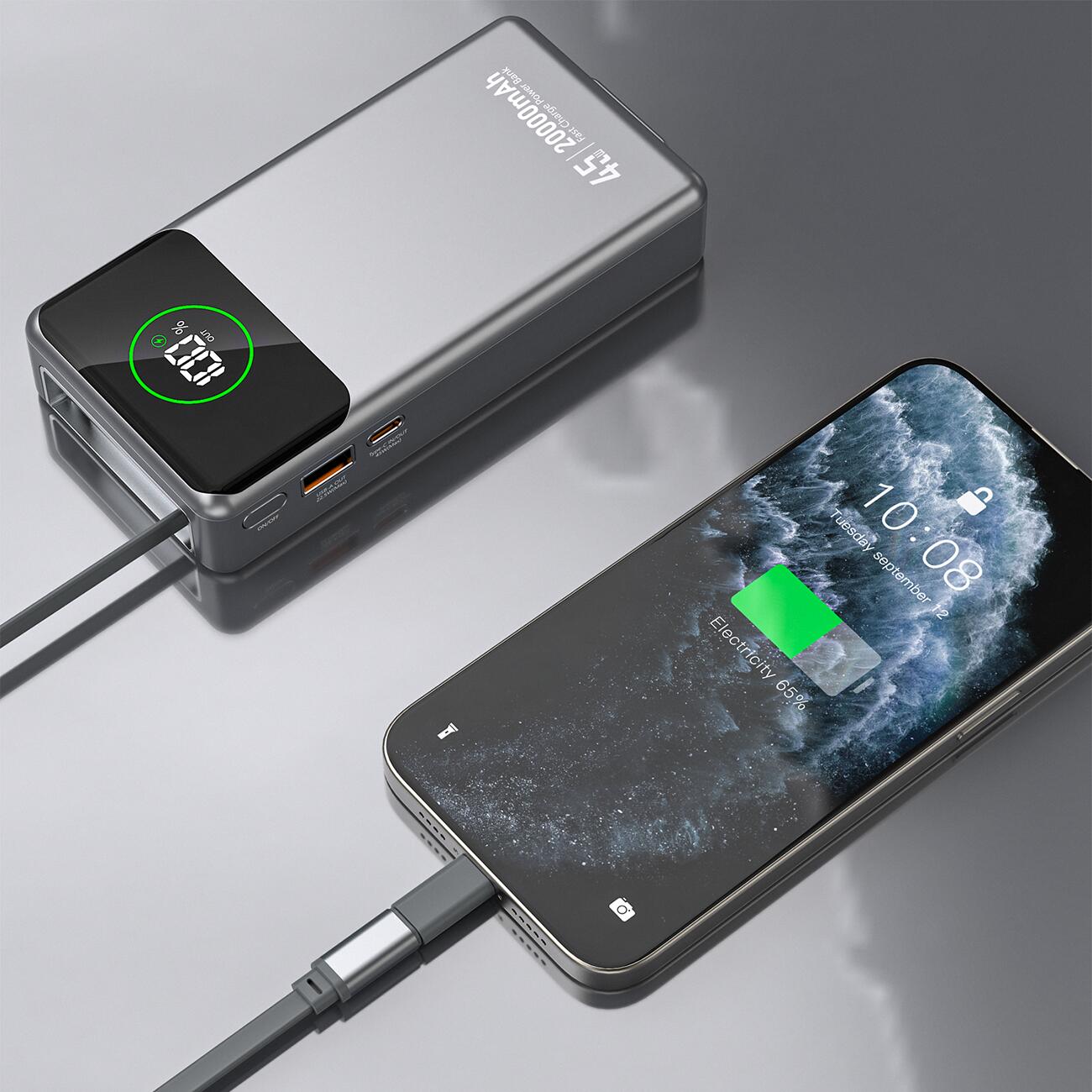 Powerbank Dudao k31 pro 45W 20000mAh z wbudowanym zwijanym kablem usb-c 2/7
