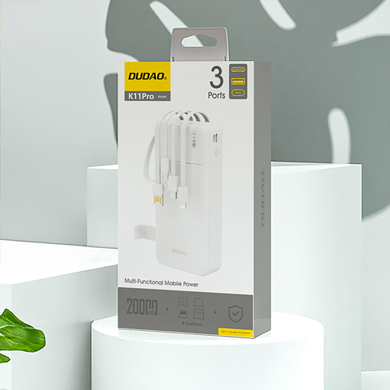 Power bank K11 Pro da 20000 mAh con cavi integrati 4/5