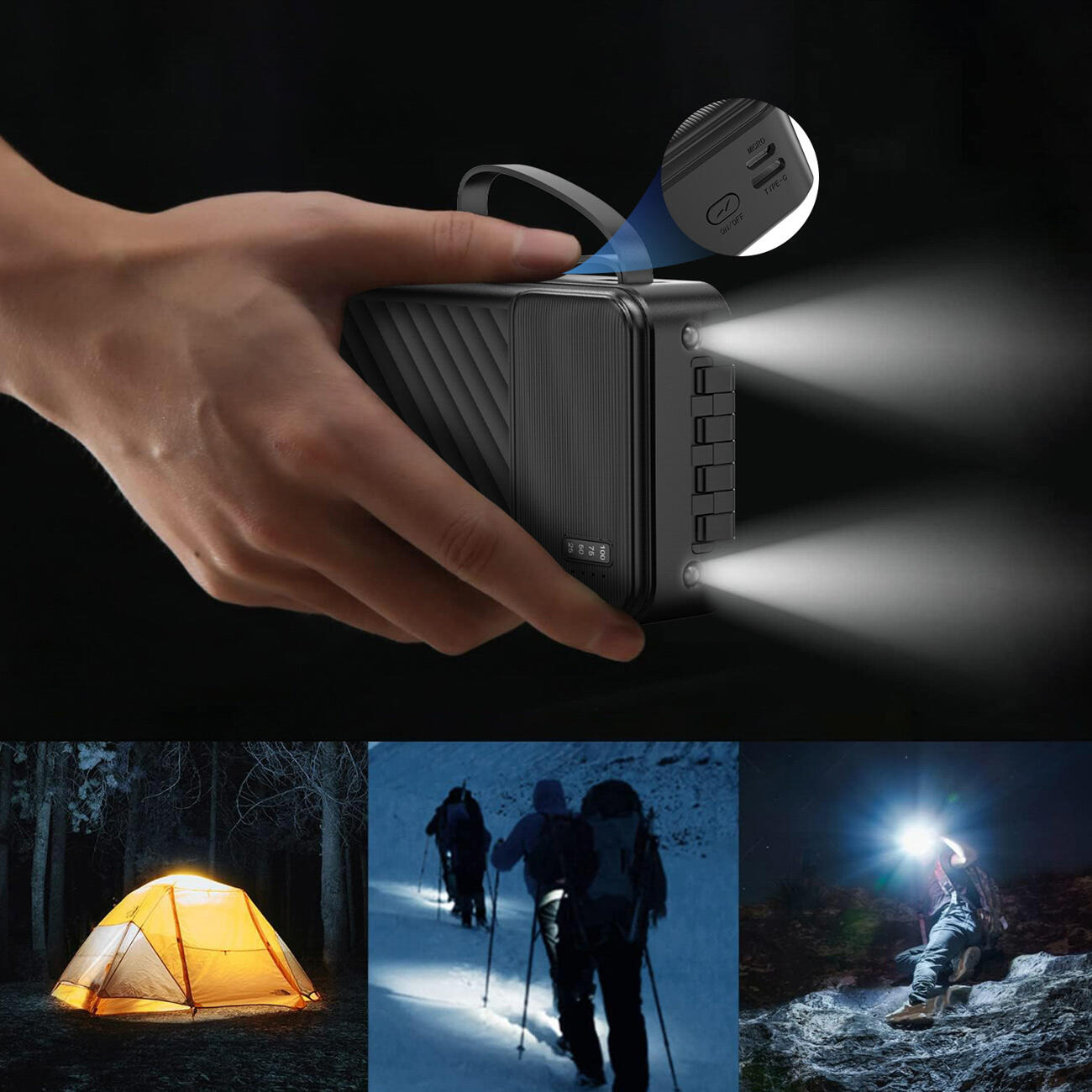 Powerbank K11 Max 30000mAh mit integrierten Kabeln 7/7