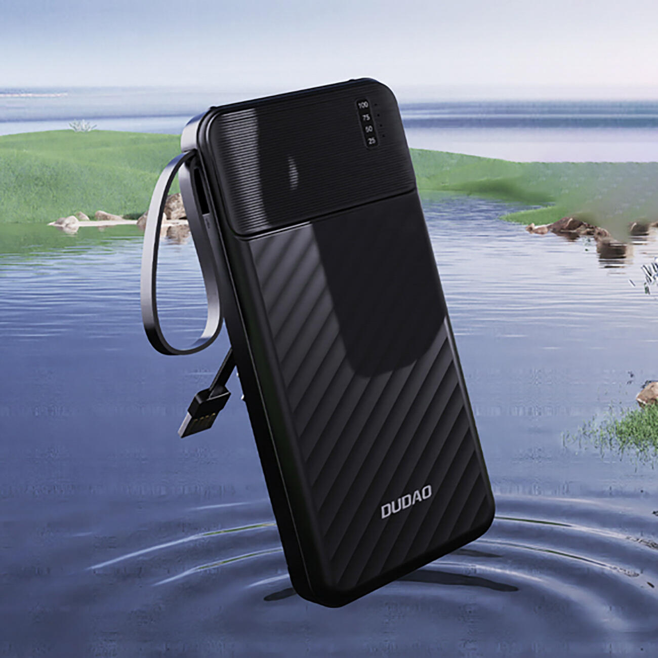 Powerbank Dudao k11 10000mAh z wbudowanymi kablami 5/7