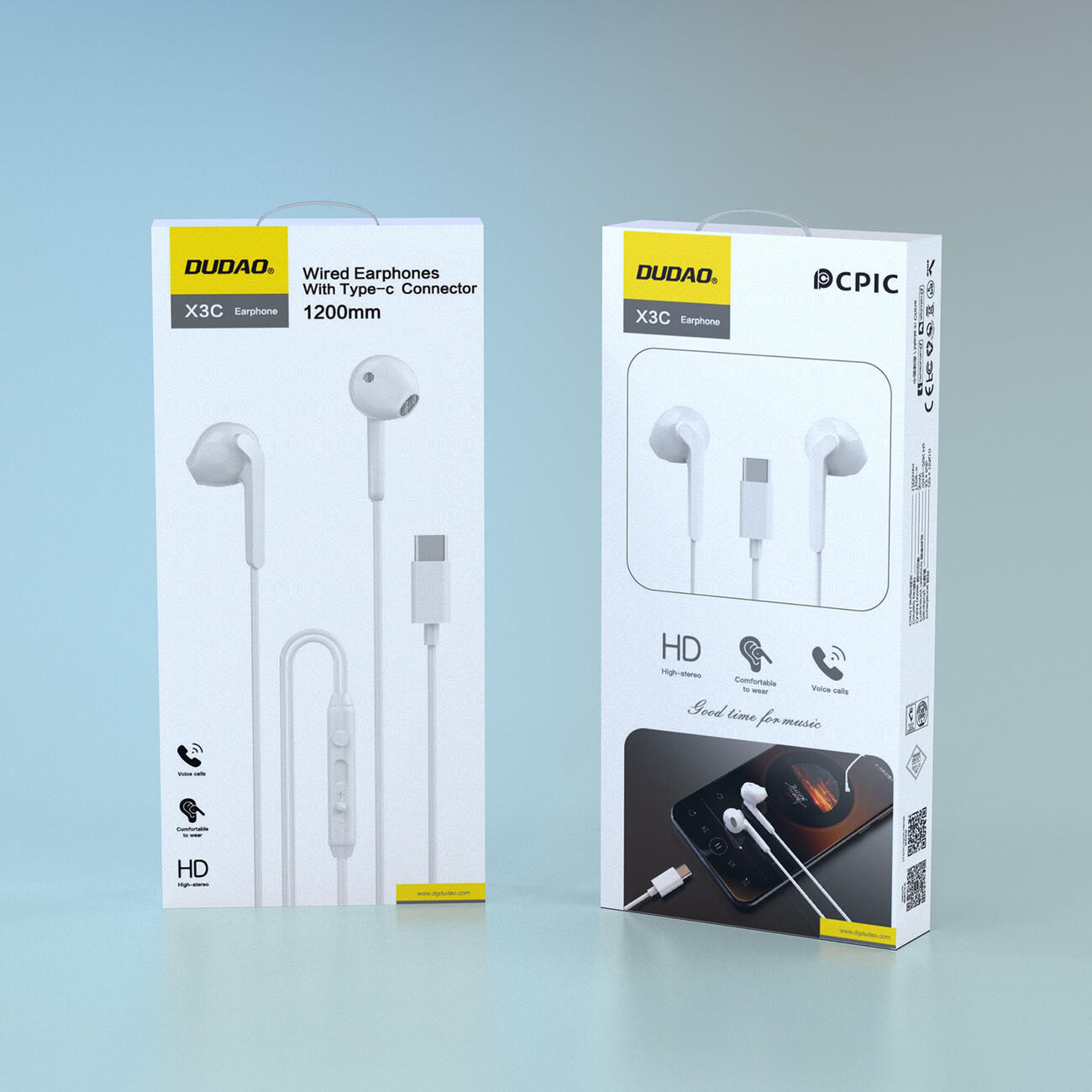 słuchawki dudao x3c douszne przewodowe usb-c 1.2m 7/7