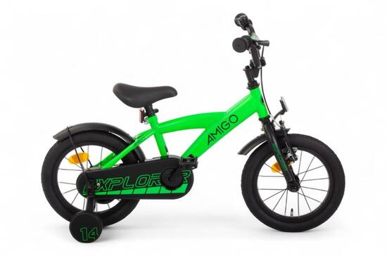 Explorer 14 Inch Jongens Terugtraprem Groen/Zwart