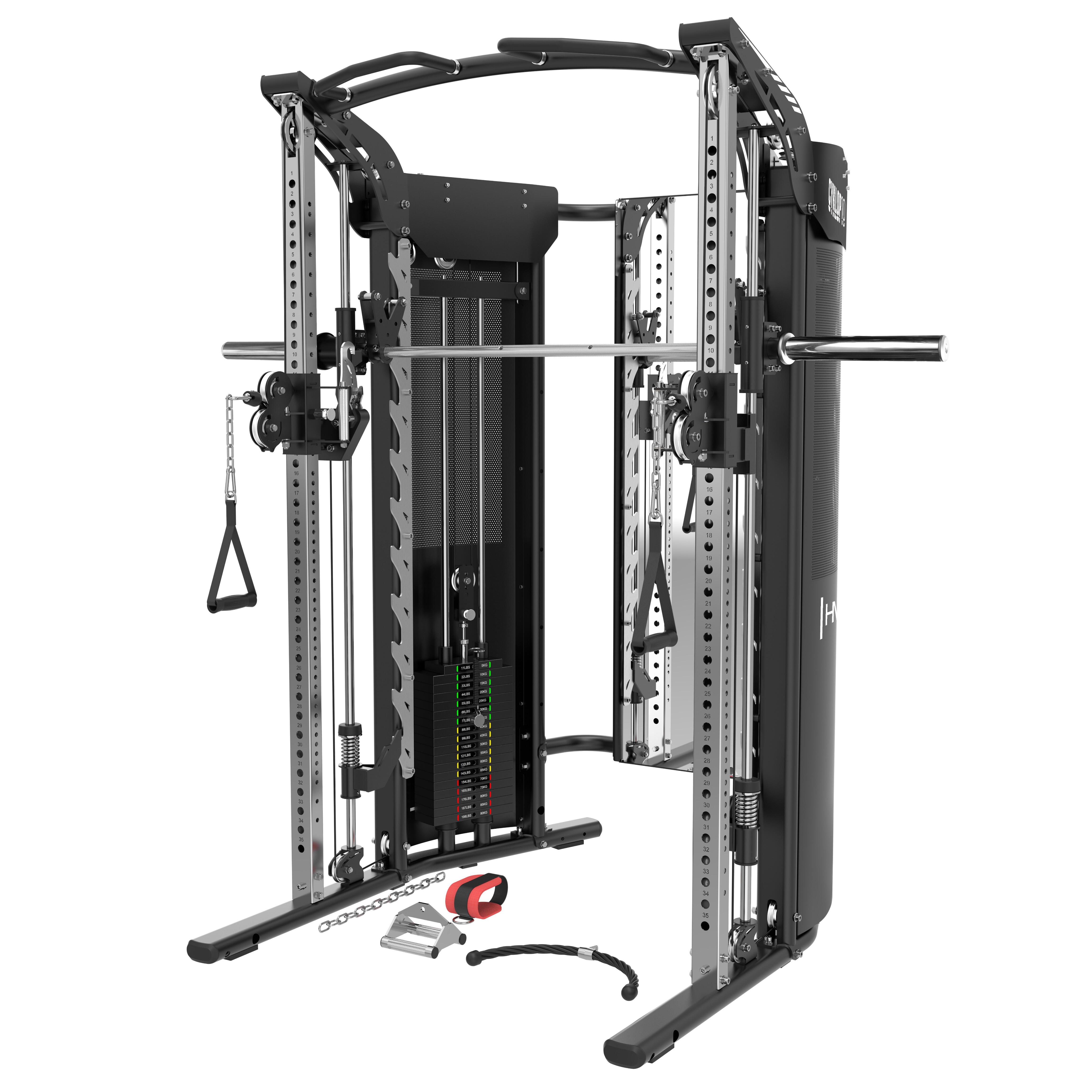 Hms - Station De Musculation Avec Smith Machine Semi Commercial Cyklop 10 Hms - Appareil De Musculation - Noir - No Size - Decathlon