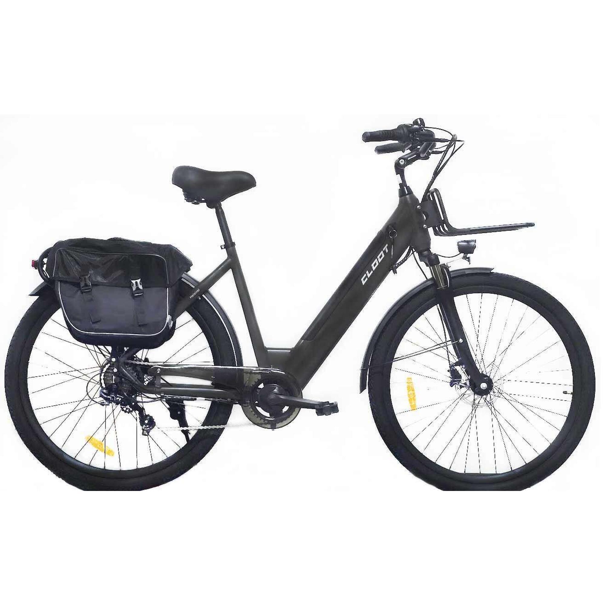 Cloot Bike - Vélo Ville Longue Distance Cloot Helsinki 700 Electrique 470wh , Couleur Grise - Vélo Cargo - Gris - 44 L - Decathlon