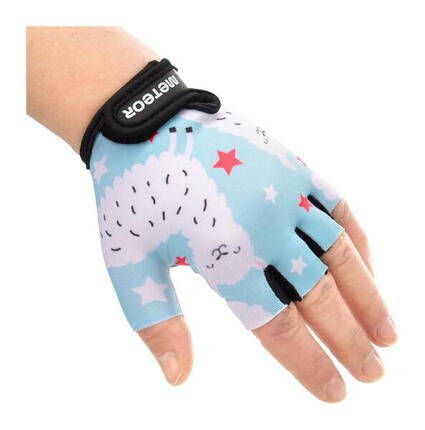 Gants de cyclisme enfants Meteor Alpacas bleu
